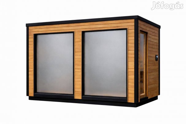 Prémium Kétterű Kültéri Szauna 400 X 240 Cm Panoráma Ablakos Kivitelbe