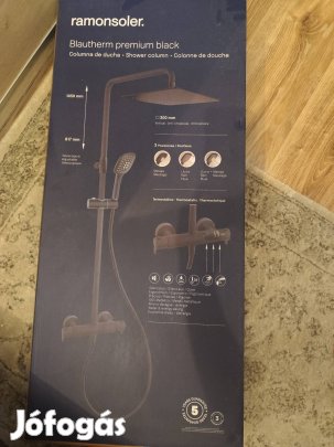 Premium Zuhanyszett Ramonsoler termosztátos matt fekete