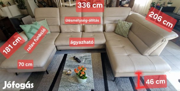 Prémium, U alakú kanapé motoros funkciókkal