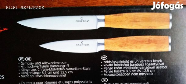 Prémium acél ázsiai konyhakés CR-MO-V (lsd Solingen,Svájci Bicska )