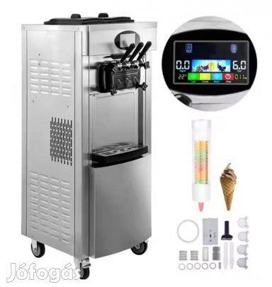 Prémium álló fagylaltgép 2 íz + csavart funkció lágyfagylalt Garancia