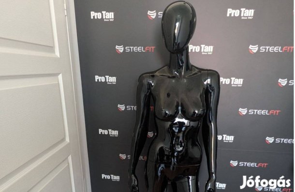 Prémium fekete üvegszálas manökenek 2db üvegtalpas teljes test