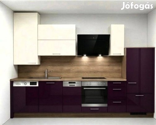 Prémium minőségű magasfényű, gépesített (6 géppel!) konyhabútor eladó