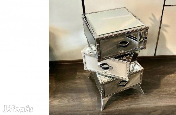 Prémium tükrös forgatható elemes design mini komód
