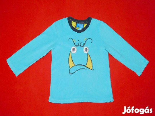Primark Essentials világoskék, szörny figurás pulóver 110-116-os, 5 év