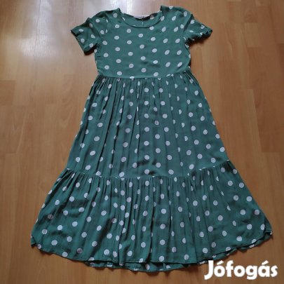 Primark csinos pöttyös zöld női ruha 38