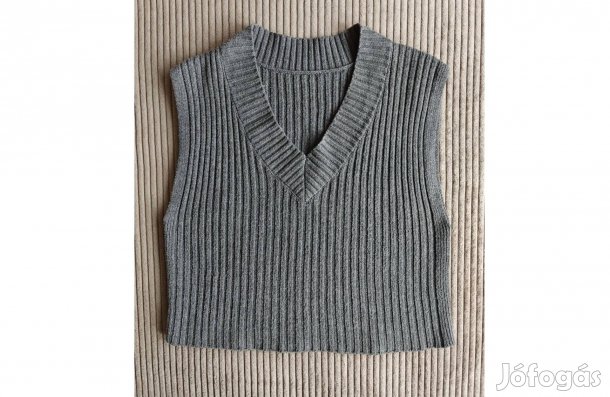 Primark szürke kötött mellény - V-kivágású, S/M