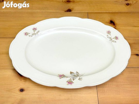 Prinzess KPM porcelán pecsenyés kínáló tál 45 cm tálca virágmintás