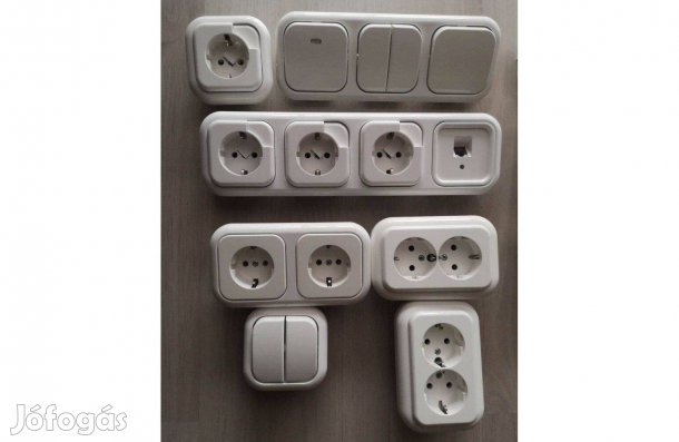 Prodax Classic fehér, barna, krém színű kapcsolók, konnektorok