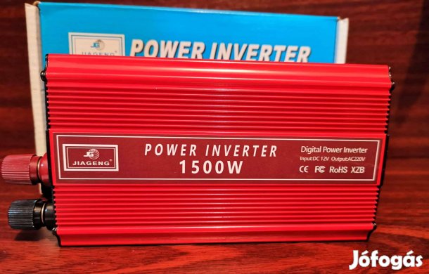 Professzionális Autós Inverter 1500W 12V-ról 220V áram bárhol