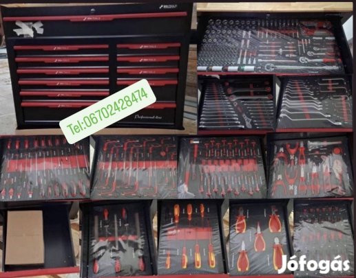 Professzionális szerszámos szekrény komplett szerszámkészlettel