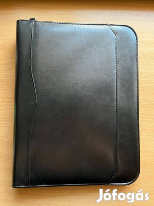 Professzionális többfunkciós A4-es PU bőr mappa cipzárral, dokumentumr