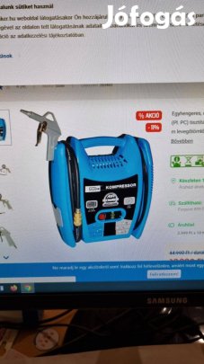 Profi, kompakt táskakompresszor egy hengeres olajmentes tartozékokkal