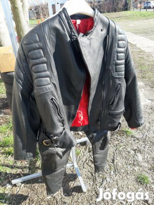 Protektoros motoros bőr nadrág és dzseki L-es méret
