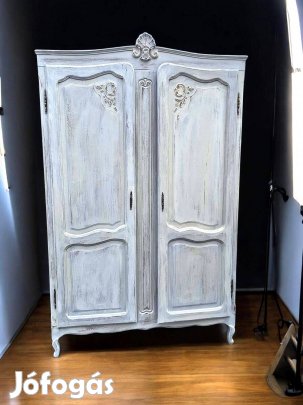 Provence stílusban felújított 2 ajtós ruhás szekrény,gardrób