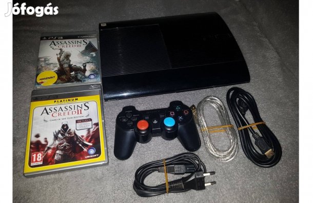 Ps3 super slim 500gb 2 darab játékkal eladó