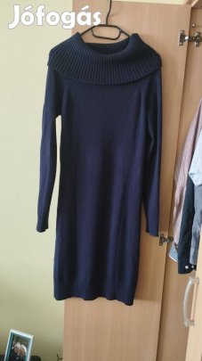 Puha, meleg, sötétkék női ruha S/M