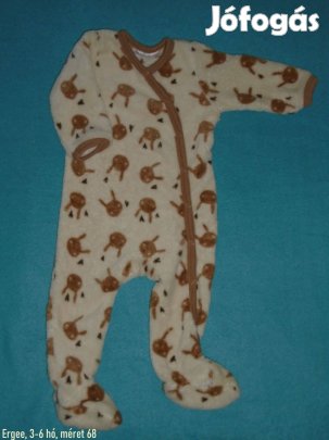 Puha barna mintás rugdalózó 3-6 hó (méret 68)