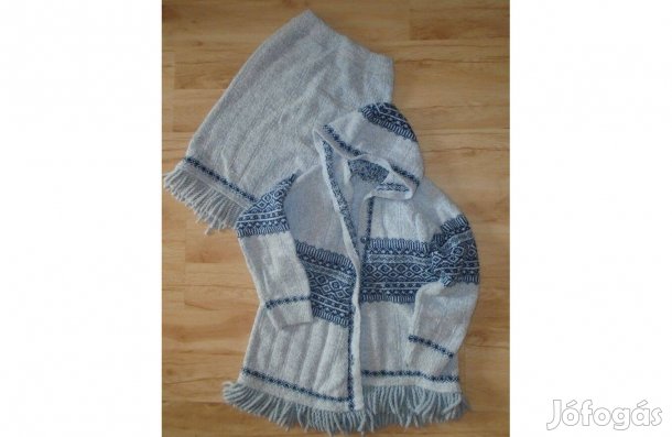 Puha kötött kardigán + szoknya szett 122-128-es méretben