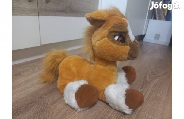 Puha plüss ló nyerit, pislog, horkol stb 35cm Elemes póni