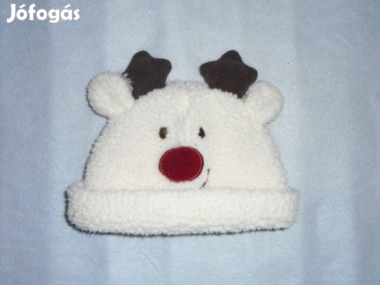 Puha szarvas mintás sapka 3-6 hó (méret 68)