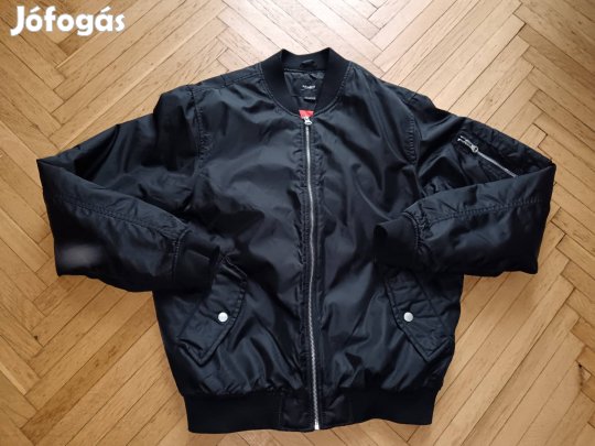 Pull&Bear M férfi fekete baseball galléros dzseki 