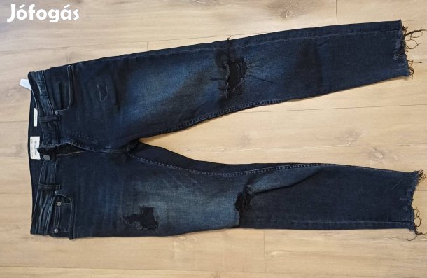 Pull&Bear fekete szaggatott skinny férfi farmer (4