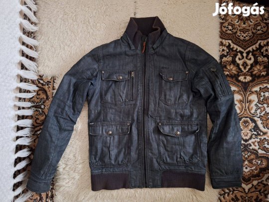 Pull & Bear téli férfi dzseki, kabát L-es méretben, szúrke színben
