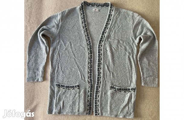 Pulóver, kardigán, szürke XL-es