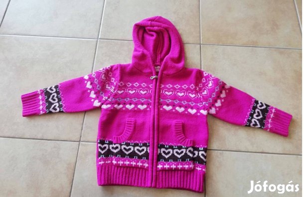 Pulóver/ kardigán kötött kapucnis gyermek, Gyerek 2 évesre