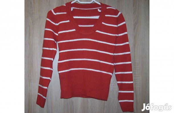 Pulóver csíkos kötött S-M