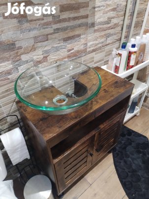 Pultra helyezhető kerek üvegmosdó