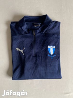 Puma Malmö FF férfi 1/4 cipzáros melegítőfelső, pulóver L-es