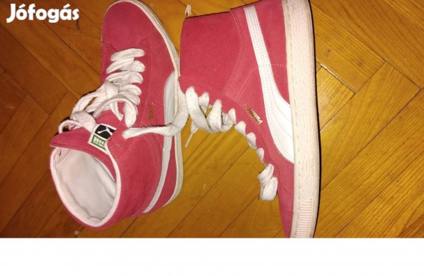 Puma bőr magasszárú cipő 37 es 23 cm újszerű