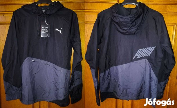 Puma kapucnis fekete-szürke eredeti futó dzseki (S)