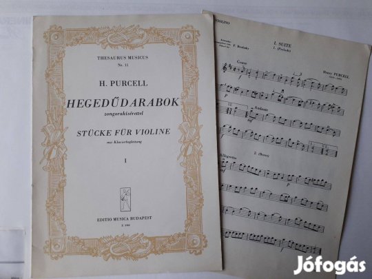 Purcell: Hegedűdarabok - hegedű kotta