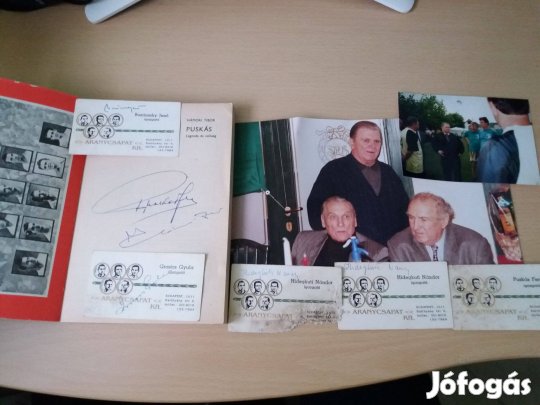 Puskás Buzánszky Hidegkuti Grosics Aranycsapat névjegykártya eredeti