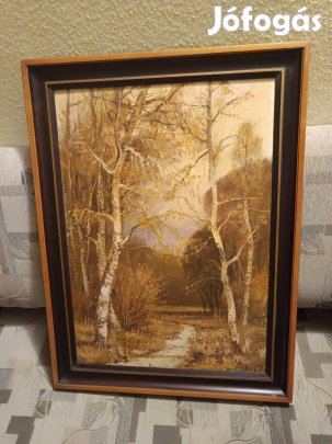 Puskás Imre szép olajfestménye áron alul eladó 