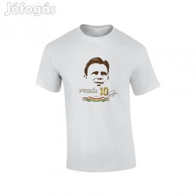 Puskás póló gyerek PUSKÁS10 fehér
