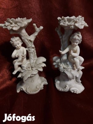 Puttó angyalkás gyertyatartó pár!