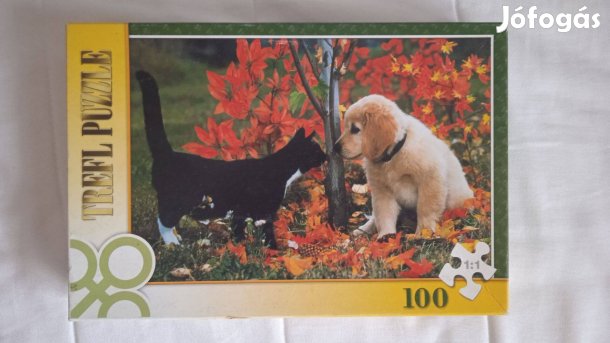 Puzzle 100 db-os kutya macska (Trefl)