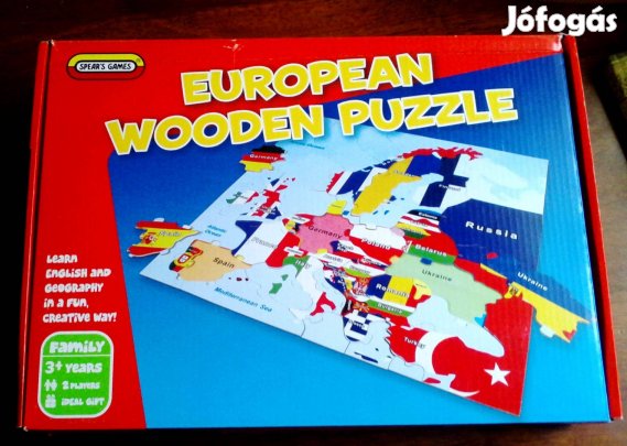 Puzzle Igazi Fa Puzzle Európa térkép 80X60 CM Bontatlan