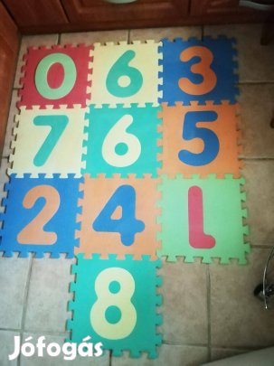 Puzzle, habszivacs gyerek játszó szőnyeg szép állapotban 10 db