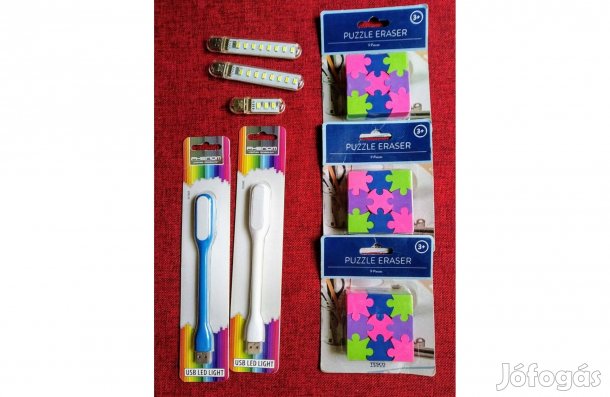 Puzzle színes vidám játék és radír Új Bontatlan Csomag