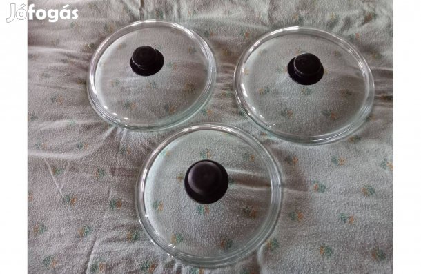 Pyrex hőálló üveg fedő 27 cm és 25 cm átmérő - 2 db