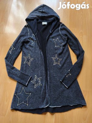 Queensland gyapjú kasmír köves csillagos kapucnis női kardigán 36