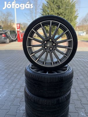 R19 5x112 Aez Atlanta Graphite matt polished,újszerű nyári gumikkal