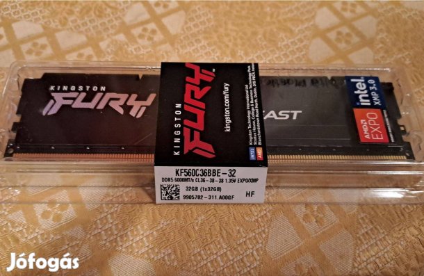 RAM Kingston Fury Beast 32GB DDR5 6000MHz KF560C36BBE-32