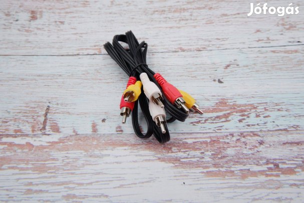 RCA audio videó jel kábel 1,5m RCA Piros Fehér Sárga