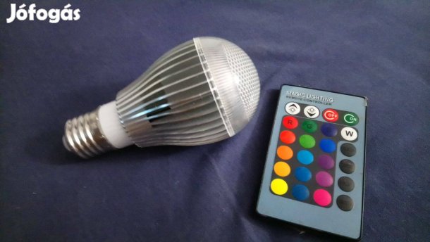 RGB led izzó, távirányítóval
